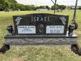 Upright black granite headstone 